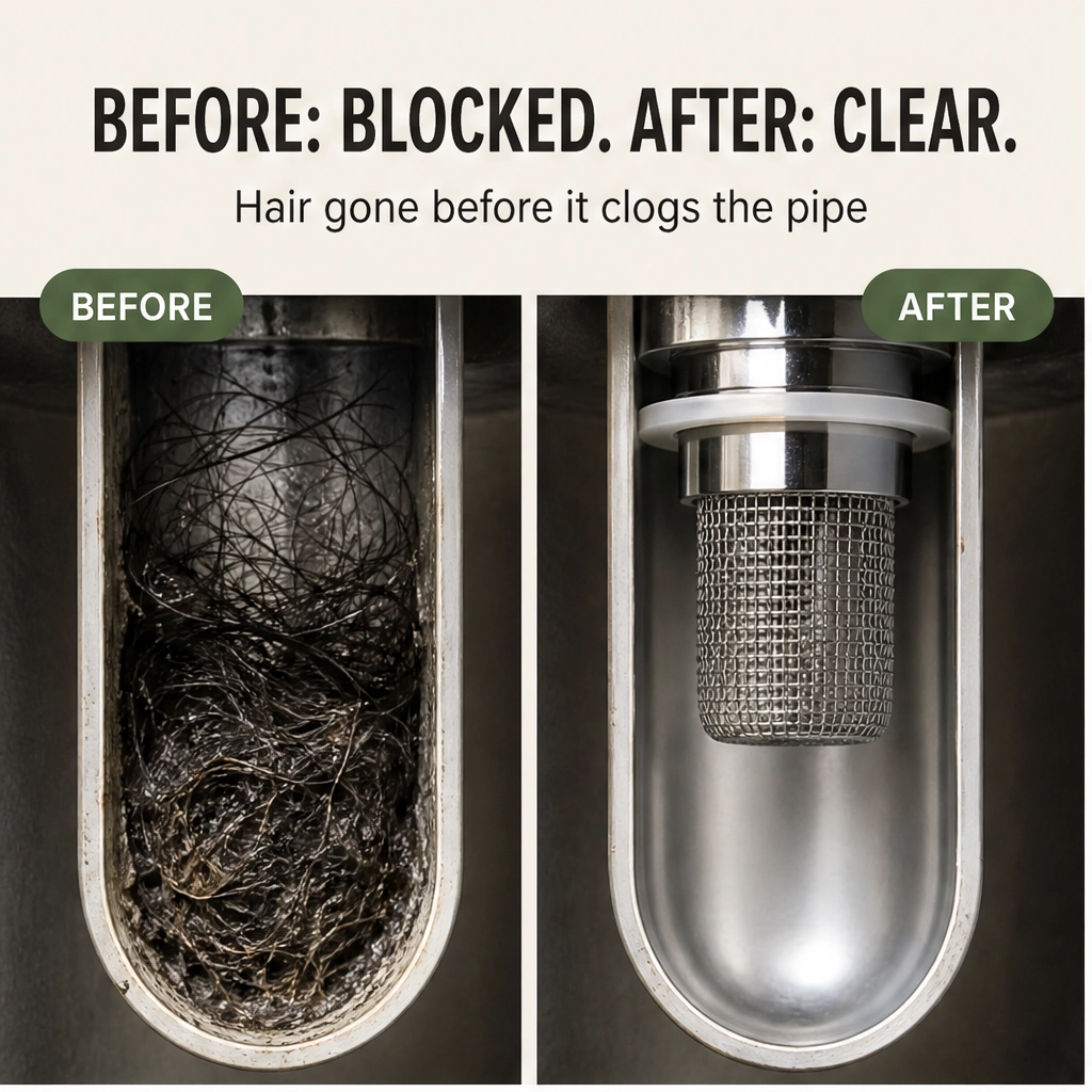 Clearwell™ – Pop-Up Drain Filter with 304 Stainless Steel Hair Catcher+ 50% OFF