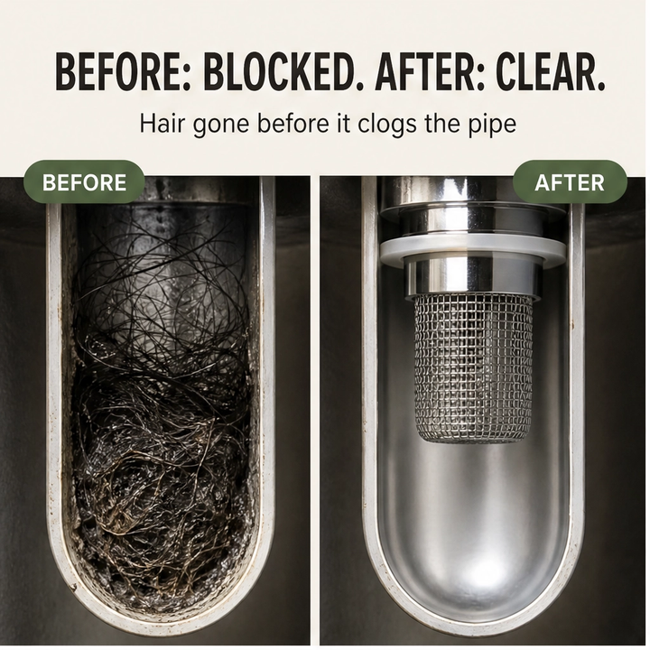 Clearwell™ – Pop-Up Drain Filter with 304 Stainless Steel Hair Catcher+ 50% OFF