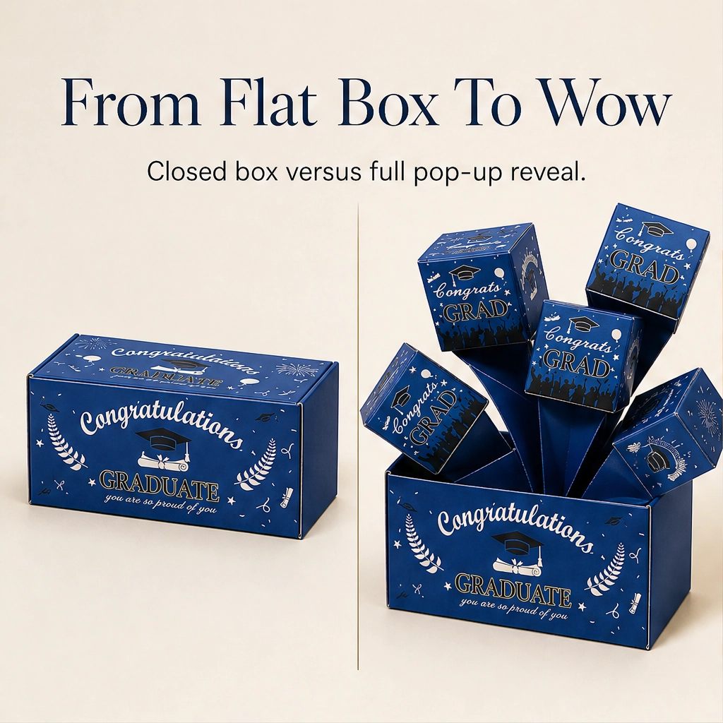 Jubilee™ – Surprise Pop-Up Gift Box Set with Confetti &amp; Wrapping for Graduation + 50% OFF