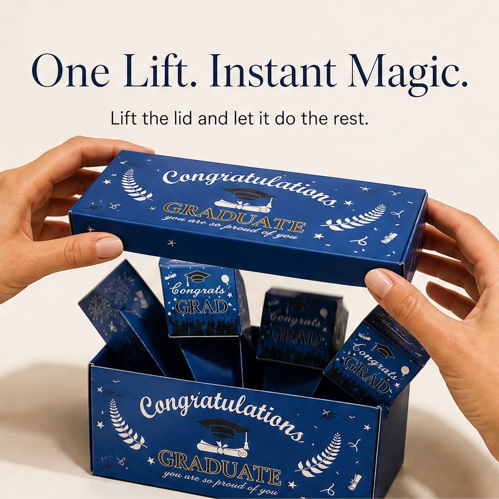 Jubilee™ – Surprise Pop-Up Gift Box Set with Confetti &amp; Wrapping for Graduation + 50% OFF