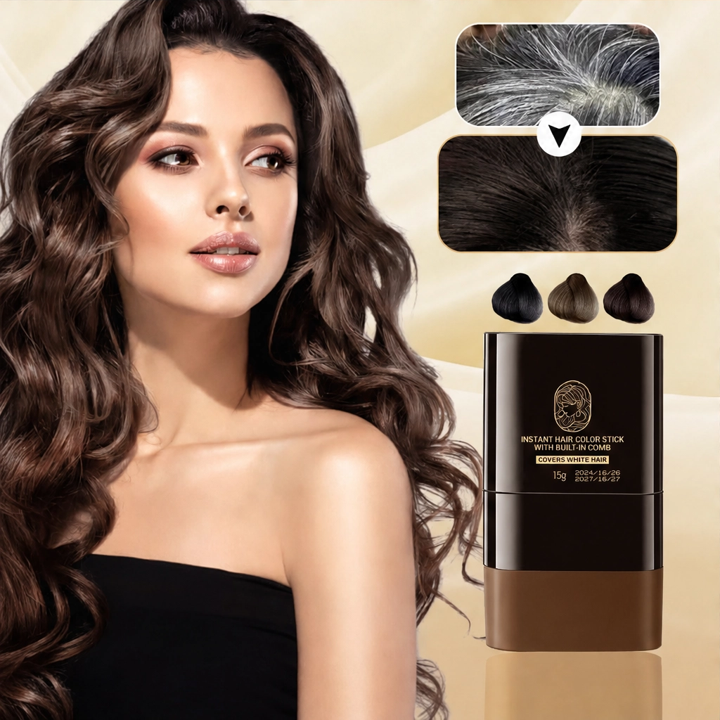 Ravenelle™ – Instant Gray Coverage Hair Color Stick with Built-In Comb + 50% OFF