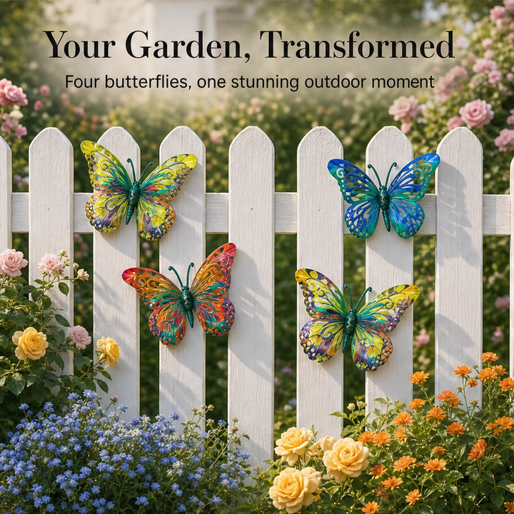 Petalcroft™ – Hand-Painted Iron Butterfly Wall Art for Garden &amp; Fence + 50% OFF