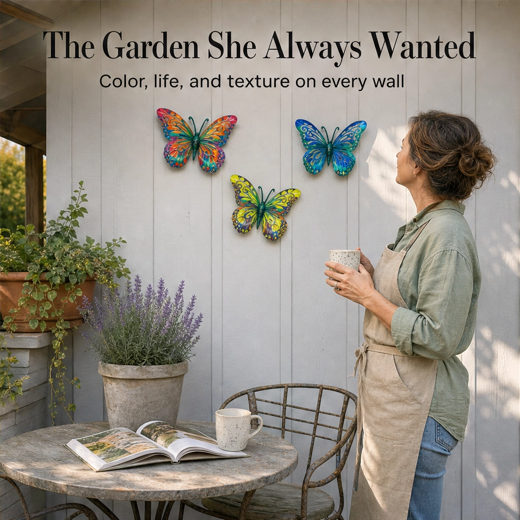 Petalcroft™ – Hand-Painted Iron Butterfly Wall Art for Garden &amp; Fence + 50% OFF