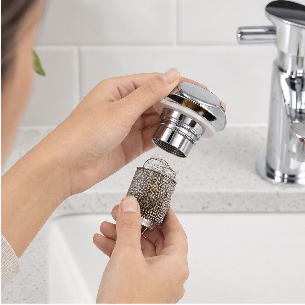 Clearwell™ – Pop-Up Drain Filter with 304 Stainless Steel Hair Catcher+ 50% OFF