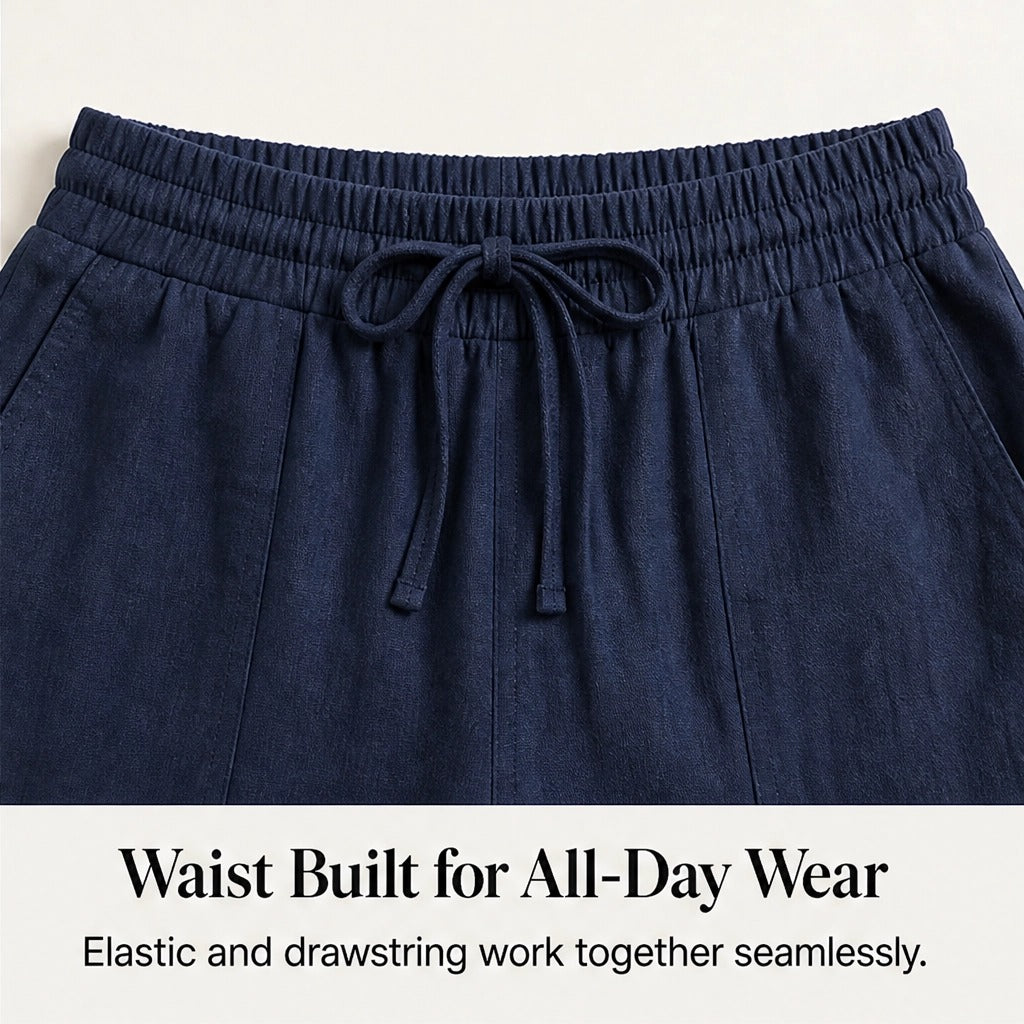 Willowdrift™ – Breezy Cotton-Linen Wide-Leg Cropped Pants + 50% OFF