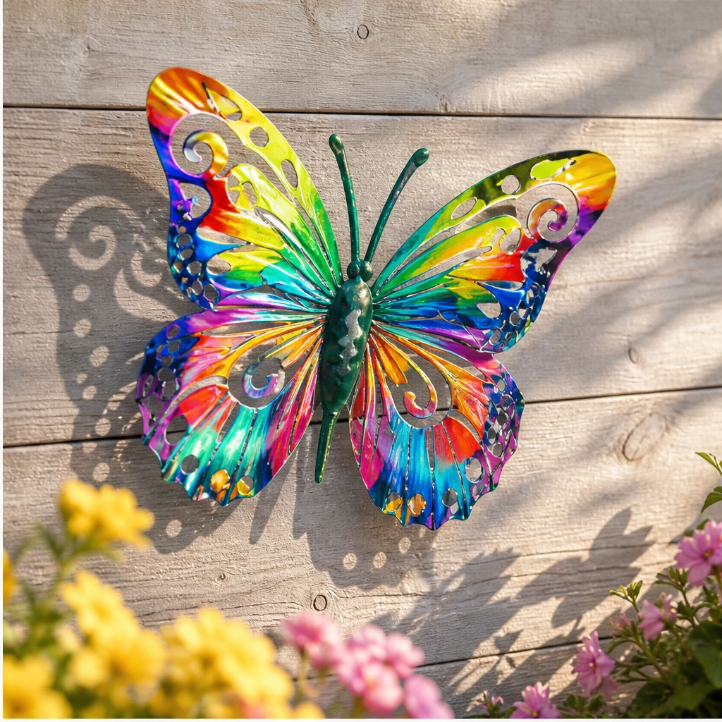 Petalcroft™ – Hand-Painted Iron Butterfly Wall Art for Garden &amp; Fence + 50% OFF