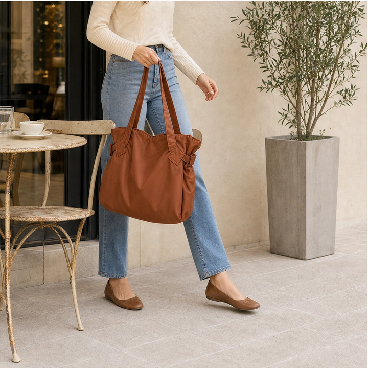 Ashcroft™ – Water-Resistant Oxford Lay-Flat Shoulder Tote + 50% OFF