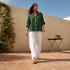 Linelle™ – Loose-Fit V-Neck Button-Down Blouse for Everyday & Office + 50% OFF