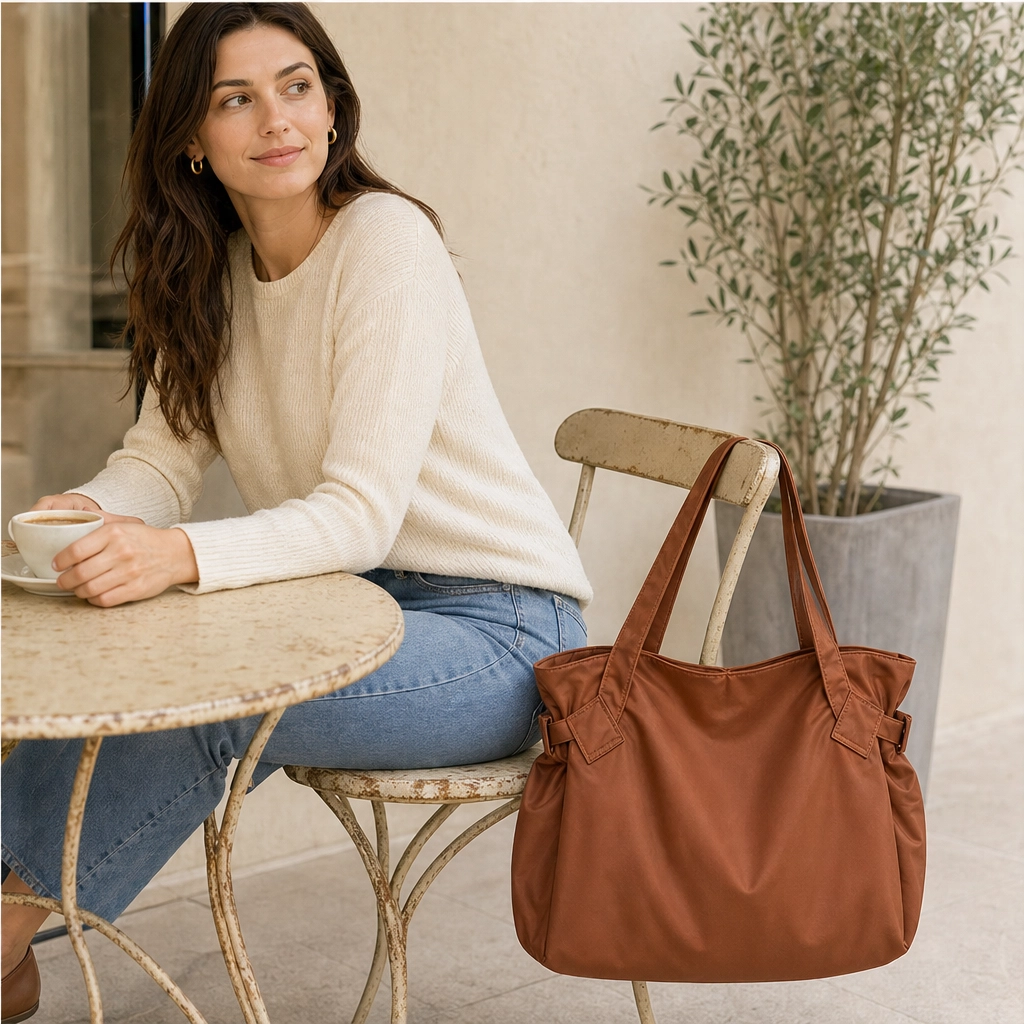 Ashcroft™ – Water-Resistant Oxford Lay-Flat Shoulder Tote + 50% OFF