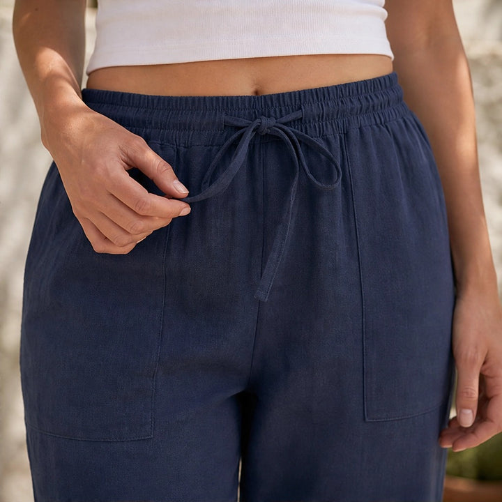 Willowdrift™ – Breezy Cotton-Linen Wide-Leg Cropped Pants + 50% OFF