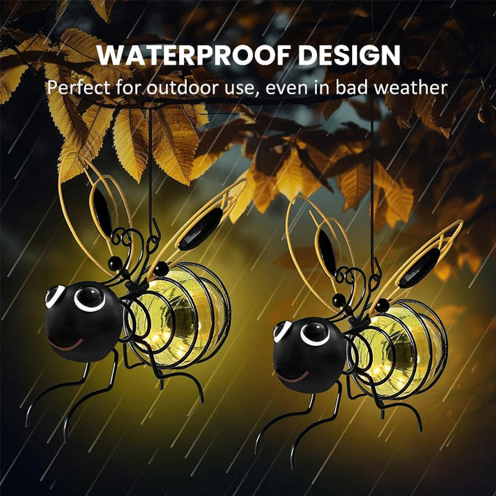 HoneyHollow™ – Solar-Powered Hanging Bee Garden Light with Warm LED Glow + 50% OFF