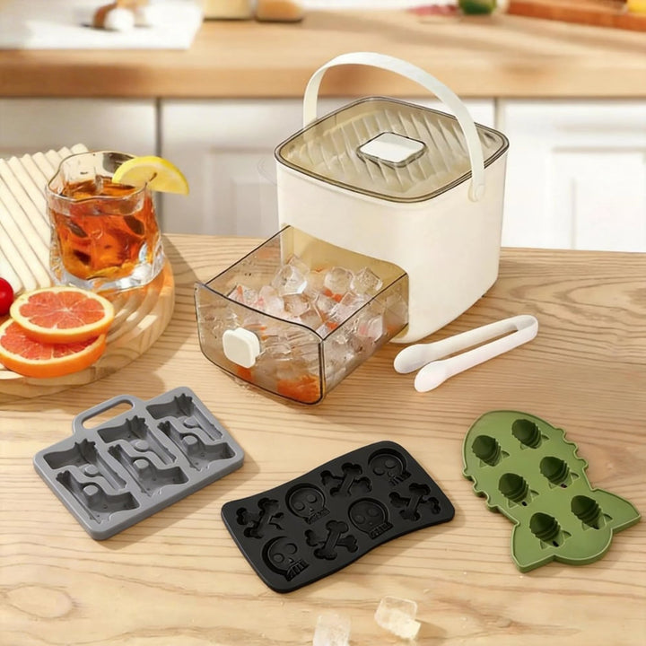 The AuraChill Ice Station — 2-in-1 Large Capacity Ice Maker &amp; Storage Bin + 50% OFF