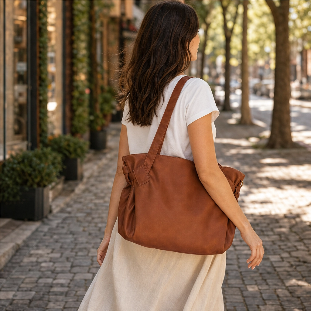 Ashcroft™ – Water-Resistant Oxford Lay-Flat Shoulder Tote + 50% OFF