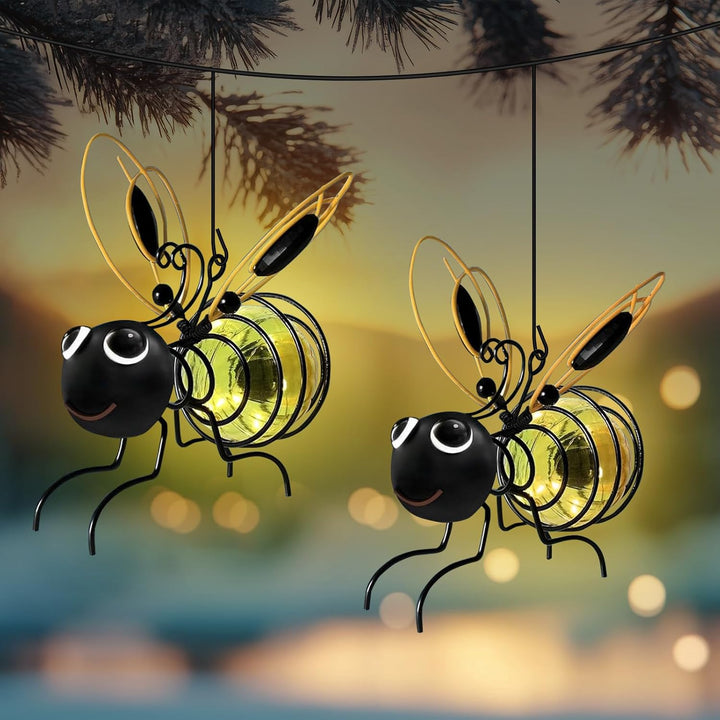 HoneyHollow™ – Solar-Powered Hanging Bee Garden Light with Warm LED Glow + 50% OFF