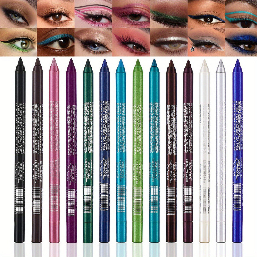 Iridis™ – 14-Color Waterproof Metallic Gel Eyeliner Set + 50% OFF