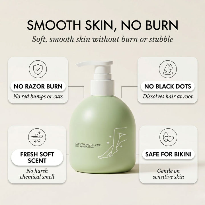 Velura™ – Gentle Plant-Based Hair Removal Cream with Soft Scent &amp; Smooth Finish (230g + Spatula) + 50% OFF