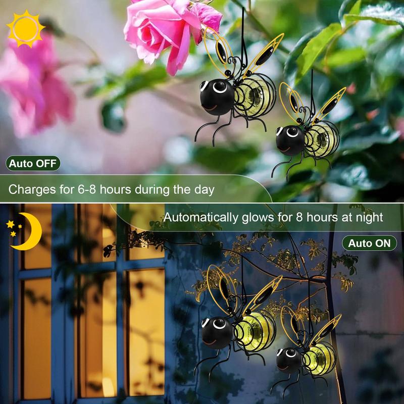 Honeyglow™ – Solar Hanging Bee Lights with Auto Dusk-to-Dawn Glow (Waterproof Garden Decor) + 50% OFF