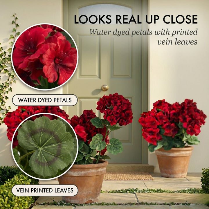 Bloomcroft™ – UV-Resistant Water-Dyed Silk Geraniums for Outdoor &amp; Indoor Decor + 50% OFF