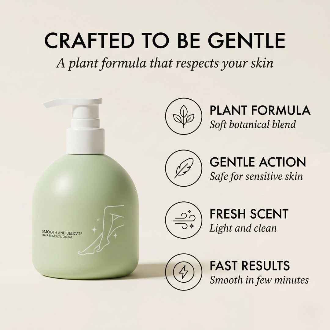 Velura™ – Gentle Plant-Based Hair Removal Cream with Soft Scent &amp; Smooth Finish (230g + Spatula) + 50% OFF