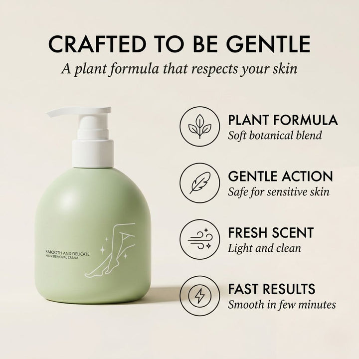 Velura™ – Gentle Plant-Based Hair Removal Cream with Soft Scent &amp; Smooth Finish (230g + Spatula) + 50% OFF