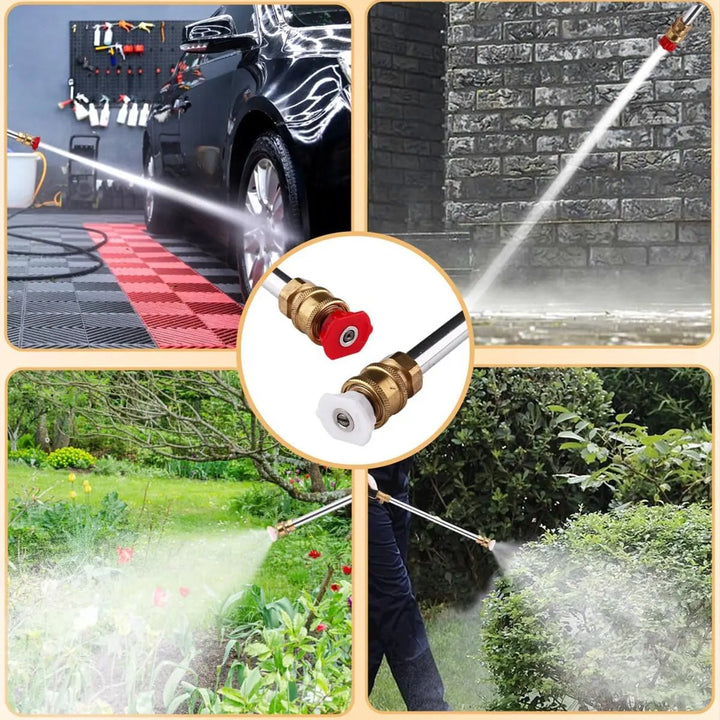 HydroLance™ – Dual-Nozzle High-Pressure Wand for Garden Hose | Stainless Steel &amp; Brass | Car &amp; Patio Cleaner + 50% OFF