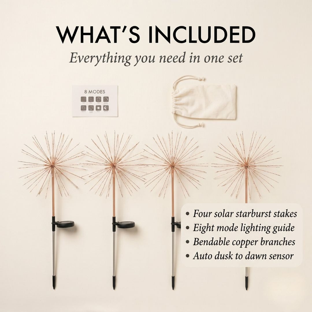 Ember &amp; Bloom™ – Solar Bendable Starburst Garden Lights + 50% OFF