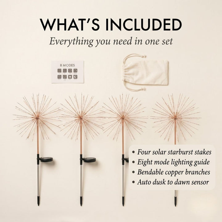 Ember &amp; Bloom™ – Solar Bendable Starburst Garden Lights + 50% OFF