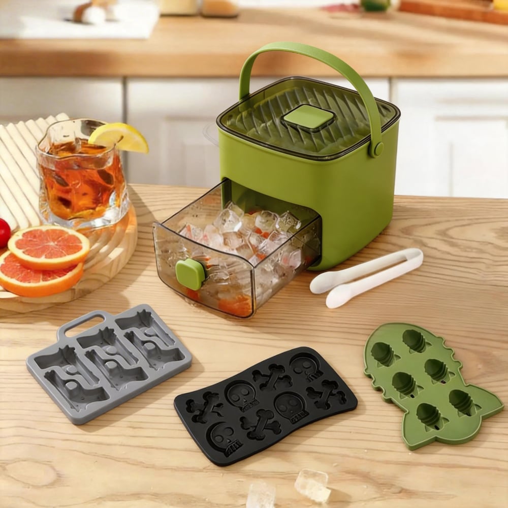 The AuraChill Ice Station — 2-in-1 Large Capacity Ice Maker &amp; Storage Bin + 50% OFF