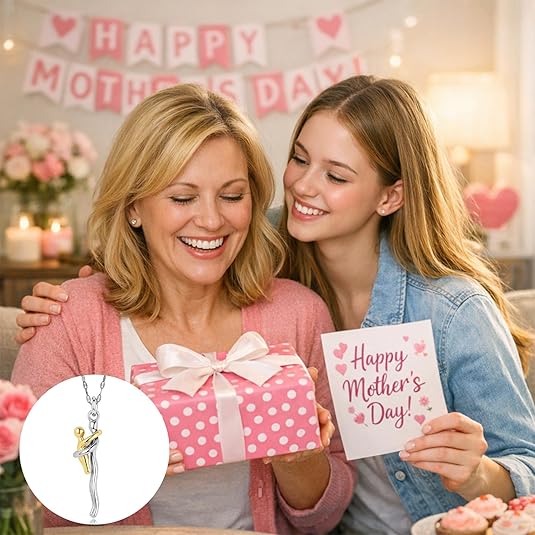 Kindred &amp; Co.™ – 925 Sterling Silver Mother &amp; Child Embrace Pendant Necklace + 1+1 FREE