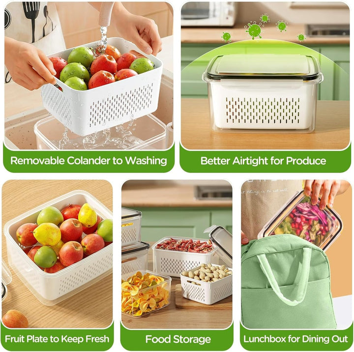 Larder™ – Double-Drain Freshness Containers for Fridge Organization + 50% OFF