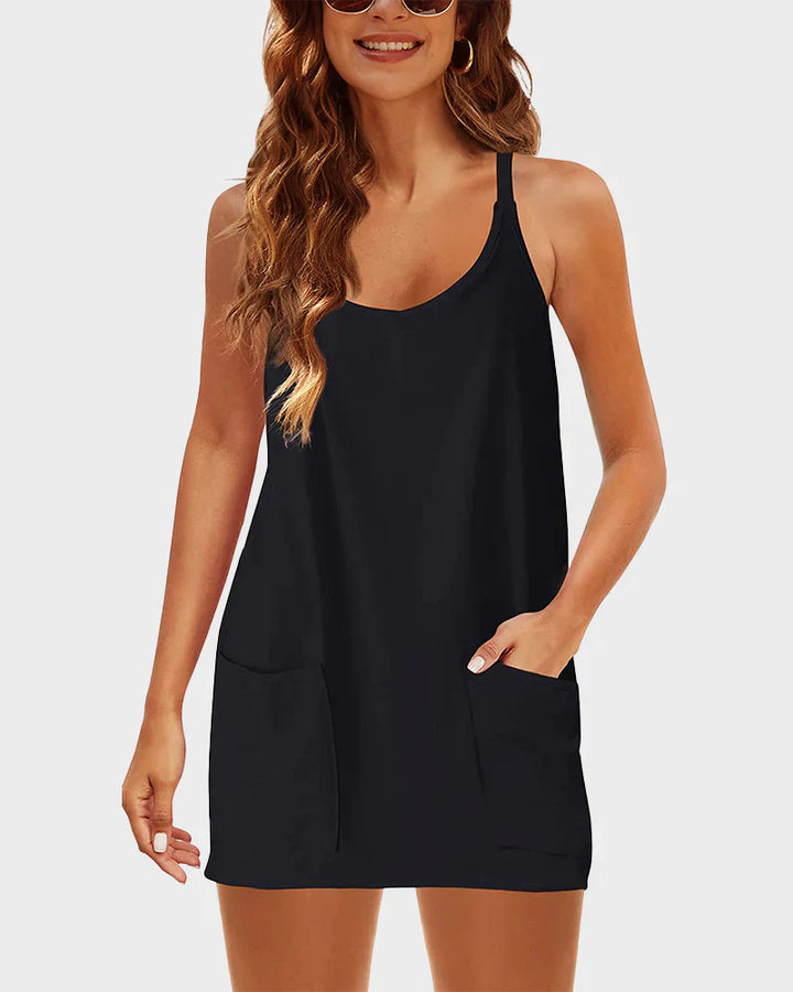 Sundra™ – 3-in-1 Throw-On Mini Dress with Built-In Shorts &amp; Pockets + 50% OFF