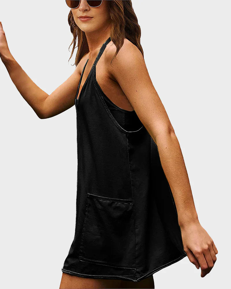 Sundra™ – 3-in-1 Throw-On Mini Dress with Built-In Shorts &amp; Pockets + 50% OFF