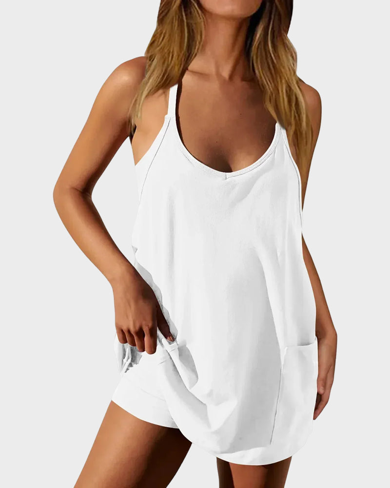 Sundra™ – 3-in-1 Throw-On Mini Dress with Built-In Shorts &amp; Pockets + 50% OFF