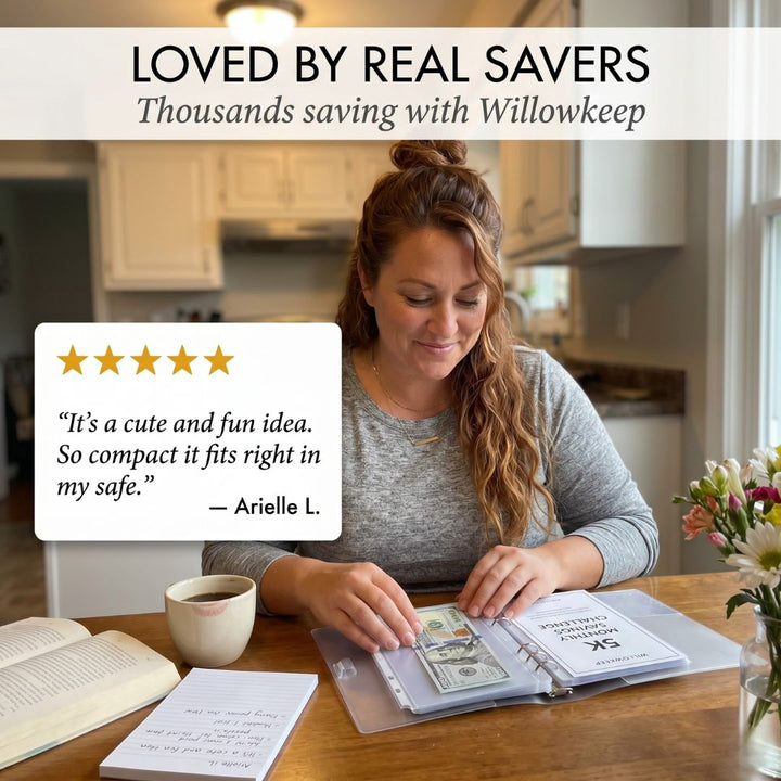 Willowkeep™ – 12-Envelope Floral Money Saving Challenge Binder + 50% OFF
