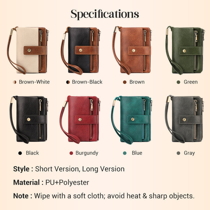 Mayfold™ – Slim RFID-Blocking Bifold Leather Wallet with Wristlet &amp; 17 Card Slots + 50% OFF