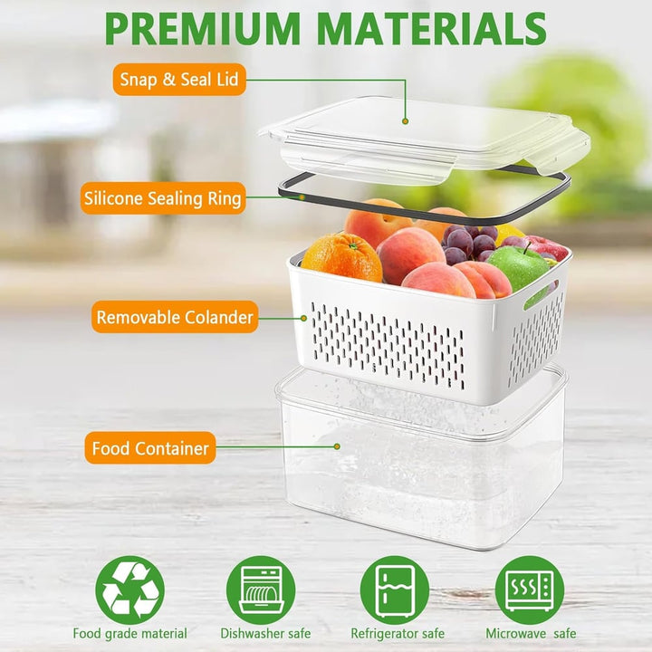 Larder™ – Double-Drain Freshness Containers for Fridge Organization + 50% OFF