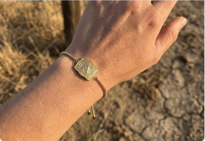 Sagebrook™ – Personalized Western Initial Bracelet with Adjustable Bolo Chain + 50% OFF