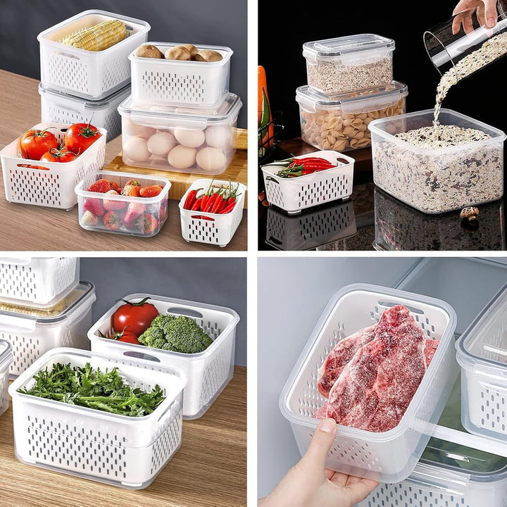 Larder™ – Double-Drain Freshness Containers for Fridge Organization + 50% OFF
