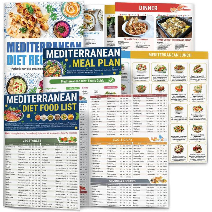 Olivara™ – Mediterranean Diet Food List, Meal Plan &amp; Recipe Chart Set + 50% OFF