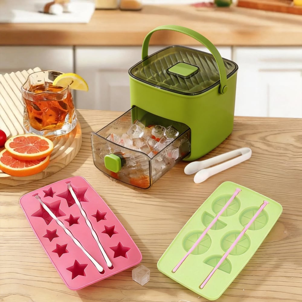 The AuraChill Ice Station — 2-in-1 Large Capacity Ice Maker &amp; Storage Bin + 50% OFF