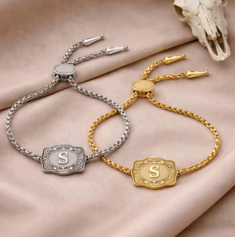 Sagebrook™ – Personalized Western Initial Bracelet with Adjustable Bolo Chain + 50% OFF