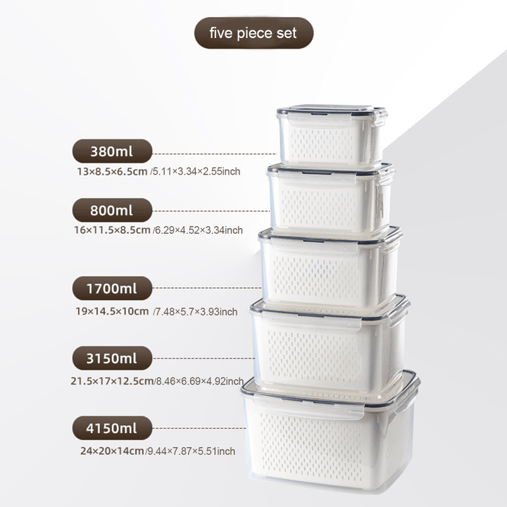 Larder™ – Double-Drain Freshness Containers for Fridge Organization + 50% OFF