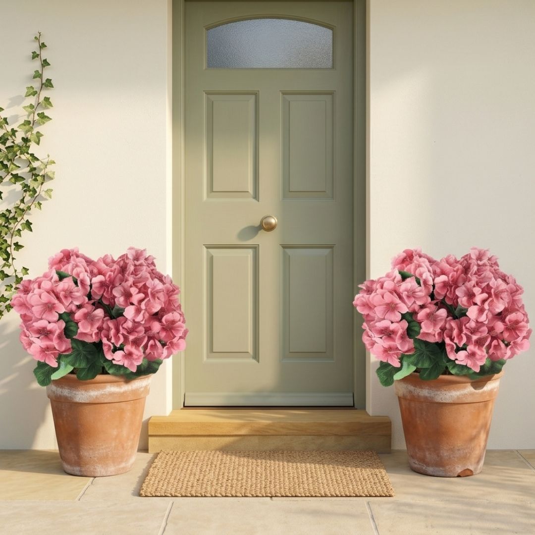 Bloomcroft™ – UV-Resistant Water-Dyed Silk Geraniums for Outdoor &amp; Indoor Decor + 50% OFF
