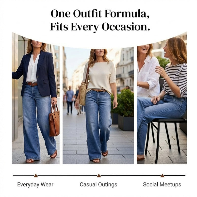 The AuraVintage Wide-Leg Jeans — Timeless Style Meets Modern Comfort + 50% OFF
