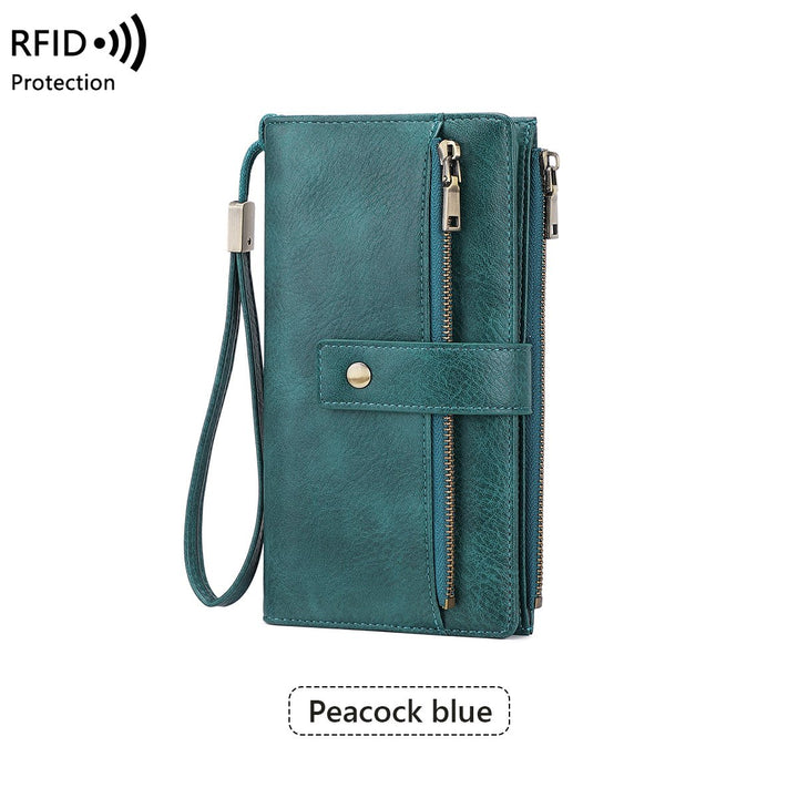 Mayfold™ – Slim RFID-Blocking Bifold Leather Wallet with Wristlet &amp; 17 Card Slots + 50% OFF