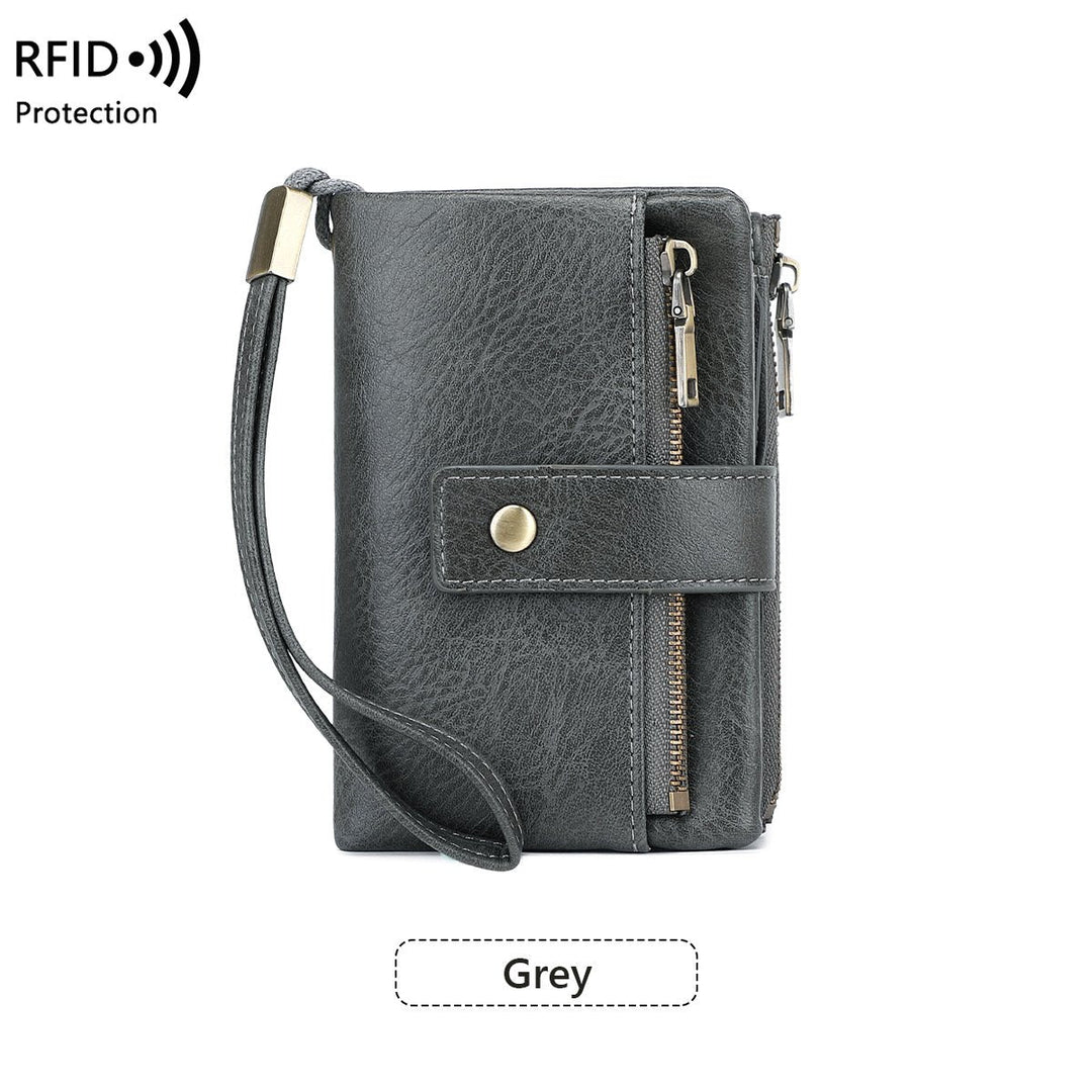 Mayfold™ – Slim RFID-Blocking Bifold Leather Wallet with Wristlet &amp; 17 Card Slots + 50% OFF