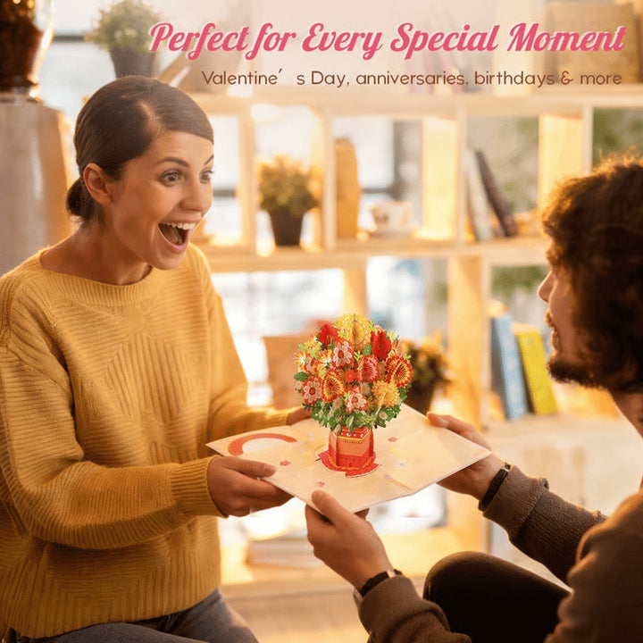 Bloomfold™ – 3D Pop-Up Floral Bouquet Card with Hidden Message Slot + 50% OFF