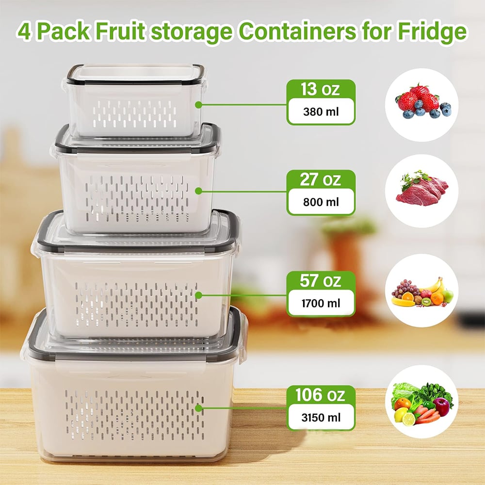 Larder™ – Double-Drain Freshness Containers for Fridge Organization + 50% OFF