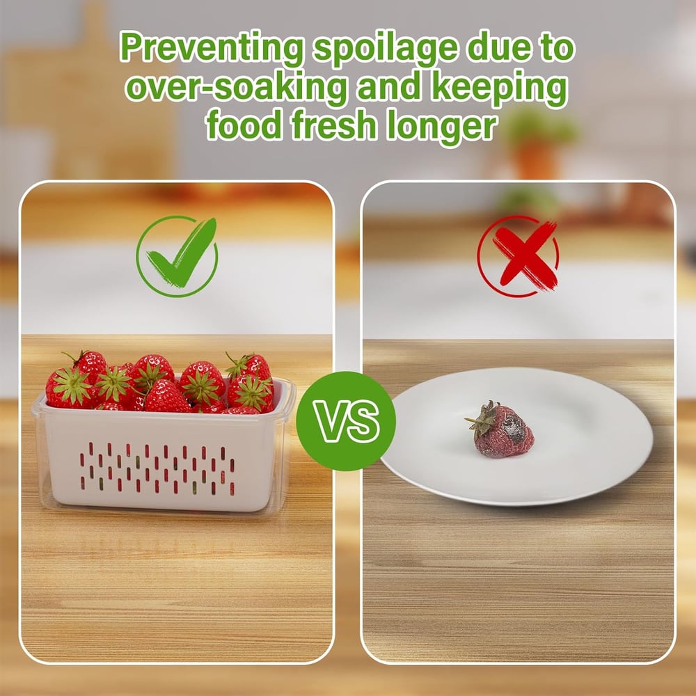 Larder™ – Double-Drain Freshness Containers for Fridge Organization + 50% OFF