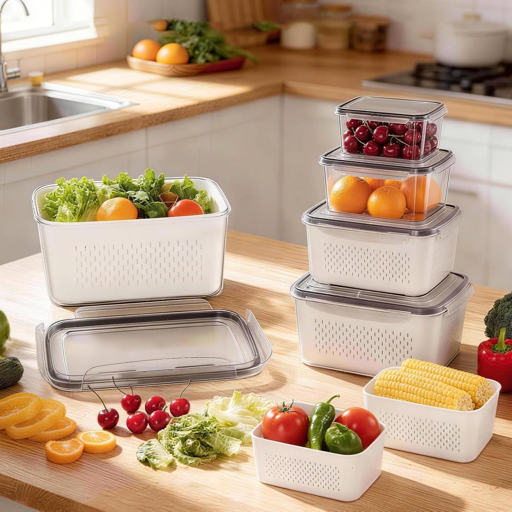 Larder™ – Double-Drain Freshness Containers for Fridge Organization + 50% OFF